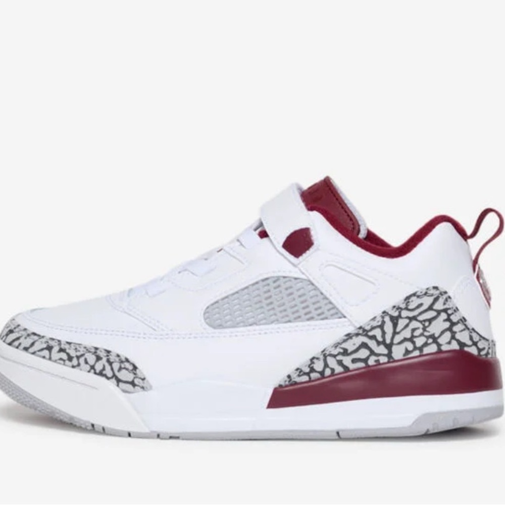 Jordan Kids White and Burgundy Sneakers